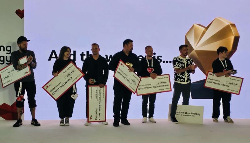 Laureaci rankingu prelegentów I ❤️ AI na scenie w Poznaniu z czekami nagród